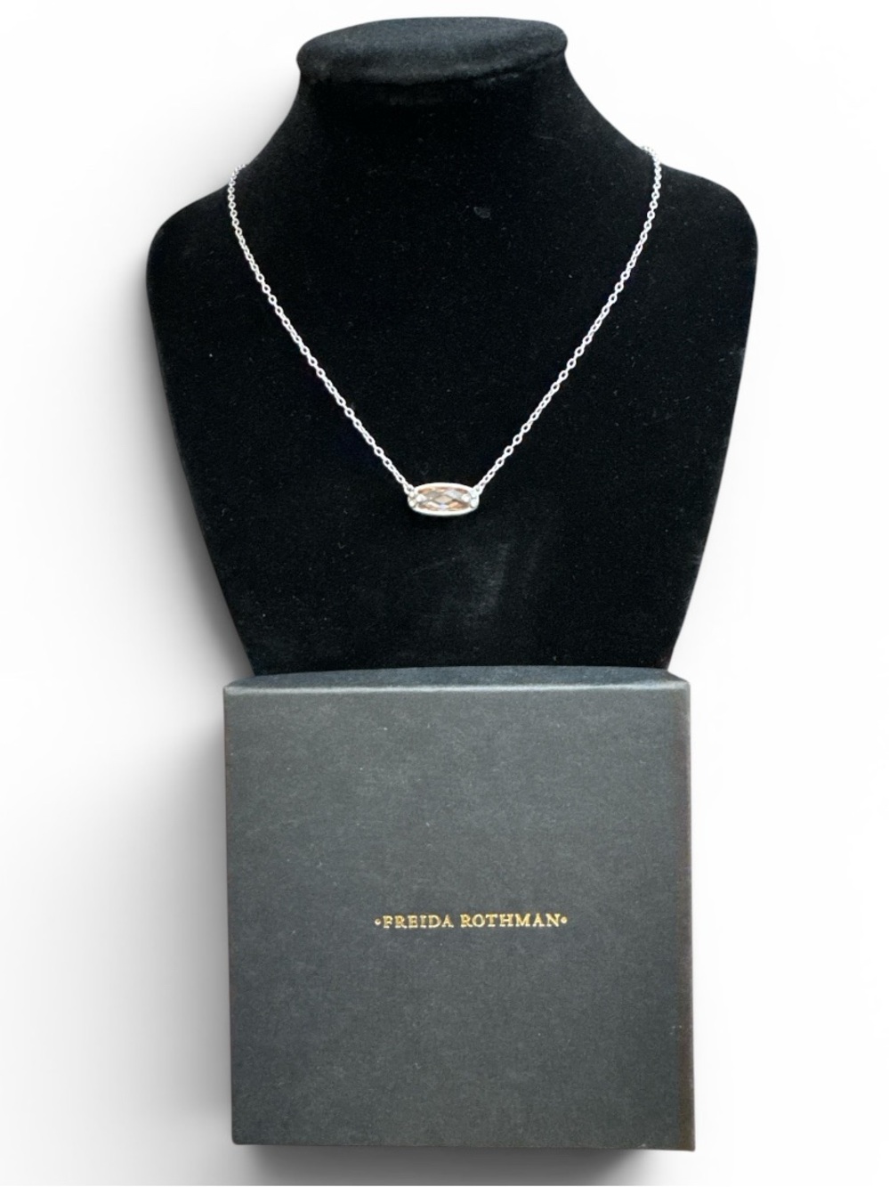Freida Rothman Sterling Silver Radiance Gem Pendant Necklace Champagne